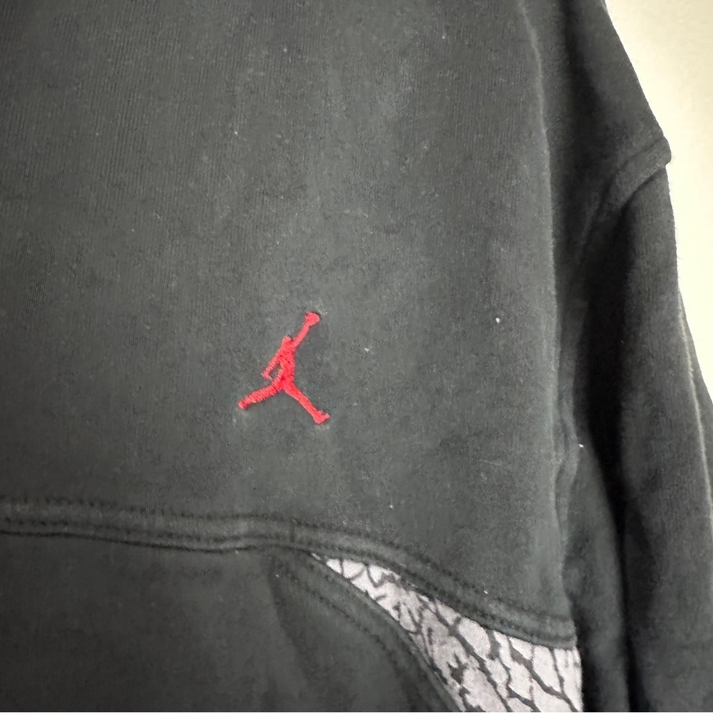 Nike Air Jordan Retro 3 Shoe Black Cement Print Jacket Vintage Size Large - Picture 5 of 10